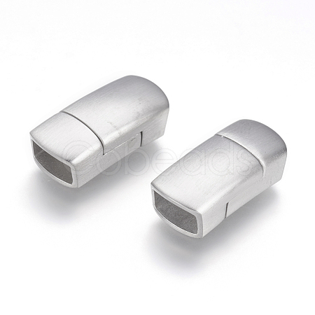 304 Stainless Steel Magnetic Clasps with Glue-in Ends STAS-G143-46P-1