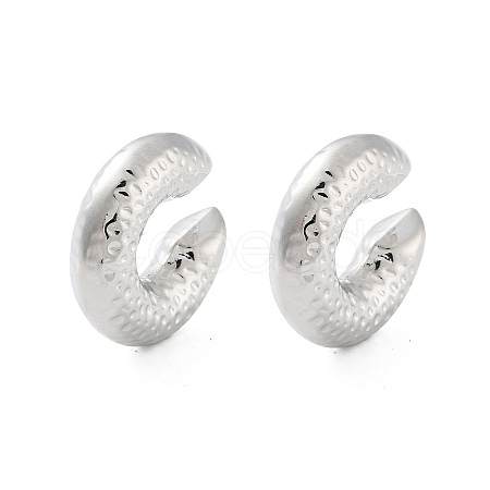 Donut Brass Cuff Earrings EJEW-Q811-41P-1