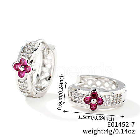 Exquisite Colorful Flower Earrings with Delicate Rhinestones and Elegant Design HE6787-7-1