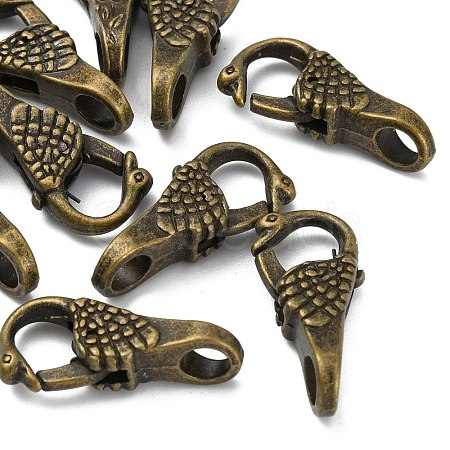 Tibetan Style Alloy Lobster Claw Clasps X-TIBE-T002-26AB-NR-1