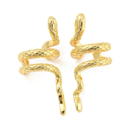 Rack Plating Brass Snake Cuff Earrings for Women EJEW-F326-01G-1