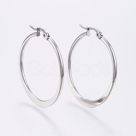 304 Stainless Steel Hoop Earrings EJEW-F105-20P-1