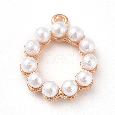 Plastic Imitation Pearl Pendants PALLOY-WH0068-32B-G-1