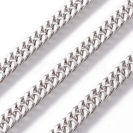 304 Stainless Steel Cuban Link Chains CHS-E018-13P-1