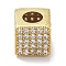 Rack Plating Brass Micro Pave Cubic Zirconia Beads, Long-Lasting Plated, Lead Free & Cadmium Free, Cube, Real 18K Gold Plated, 7x7x7mm, Hole: 3.8mm