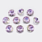 Faceted Glass Rhinestone Charms, Imitation Austrian Crystal, Flat Round, Vitrail Light, 12x6mm, Hole: 1.5mm