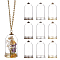 BENECREAT 12Pcs Glass Dome Cloche Cover, Bell Jar, with 12Pcs Brass Cabochon Settings and 12Pcs Bead Cap Pendant Bails, Mixed Color, 26x2mm