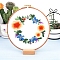 Flower Pattern Embroidery Kits, Including Embroidery Cloth & Thread, Needle, Instruction Sheet, Colorful, 220x150mm