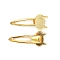 Iron Alligator Hair Clip Findings, for Enamel, Cat Shaped, Golden, 75x30mm