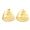 Rack Plating Brass Stud Earrings, Long-Lasting Plated, Lead Free & Cadmium Free, Triangle, Real 18K Gold Plated, 26x27mm