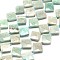 Natural Amazonite Beads Strands, Faceted, Rhombus, 14.5~15x14.5~15x3.5~4.5mm, Hole: 1mm, about 25pcs/strand, 15.75~15.87 inch(40~40.3cm)