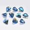 Faceted Glass Rhinestone Charms, Imitation Austrian Crystal, Triangle, Sapphire, 7.5x8x4mm, Hole: 1.2mm