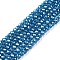 Electroplate Glass Beads Strands, Pearl Luster Plated, Faceted, Rondelle, Steel Blue, 2.9~3.3x2mm, Hole: 0.8mm, about 148~150pcs/strand, 39.5~40cm