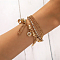 Fashionable Iron Multi-Layer Handmade Tassel Jewelry Personalized Bracelets, Golden