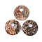 Natural Leopard Skin Jasper Pendants, Donut/Pi Disc Charms, 45x5~7mm, Hole: 10.5mm