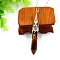 Natural Tiger Eye Pendant Necklaces, Cone, 20.08~31.50 inch(51~80cm)