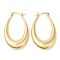 Rack Plating Brass Teardrop Hoop Earrings for Women, Cadmium Free & Lead Free, Real 18K Gold Plated, 44x26.5x7mm, Pin: 0.8x1.3mm