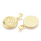 Brass Pendants, Twelve Constellations, Flat Round, Real 18K Gold Plated, 24x20.5x2mm, Hole: 3.5x7mm