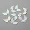 Non-Woven Fabric Ornament Accessories, Iridescent Embossed Angel Wing, White, 22x35x0.7mm