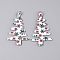 PU Leather Big Pendants, Christmas Theme, White, Christmas Tree, 63.5x39x2mm, Hole: 5mm