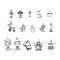 Tibetan Style Alloy Pendants, Mixed Shapes, Antique Silver, 7.4x7.3x2.5cm