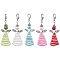 Angel Glass Seed Beads Pendants Decrotions, Alloy Lobster Clasp Charms Ornaments, Mixed Color, 68mm