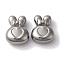 Tarnish Resistant 304 Stainless Steel Beads, Rabbit with Bowknot & Heart, Stainless Steel Color, 17x13x7mm, Hole: 1.2mm