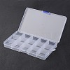 Stationary 15 Compartments Rectangle Plastic Bead Storage Containers X-CON-M005-02-2