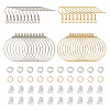 40Pcs 4 Styles 304 Stainless Steel Earring Hooks & Hoop Earring Findings STAS-CJ0002-38-4