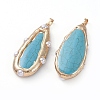 Electroplated Synthetic Turquoise Big Pendants G-G812-02G-1-2