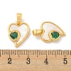 Brass Micro Pave Cubic Zirconia Pendants KK-P275-15G-3