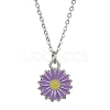 Alloy Enamel Sunflower Pendant Necklace with 304 Stainless Steel Chains NJEW-JN04412-02-5