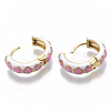 Brass Huggie Hoop Earrings EJEW-S209-05E-4