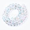 Frosted Spray Painted Glass Beads Strands X-GLAA-N035-03C-C07-2