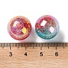 UV Plating Transparent Crackle Acrylic Beads MACR-D029-20-3