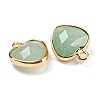 Natural Green Aventurine Faceted Heart Charms G-Q006-07G-07-2