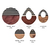 10Pcs 5 Style Resin & Walnut Wood Pendants RESI-LS0001-20-3