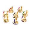 Brass Enamel Hoop Earrings KK-P205-09G-01-1