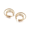 304 Stainless Steel Triple Hoop Earrings for Women Girls STAS-D171-31G-2
