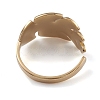 Ion Plating(IP) 304 Stainless Steel Monstera Leaf Open Cuff Rings for Women RJEW-G285-68G-3