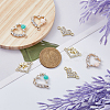 DICOSMETIC 32Pcs 4 Styles Alloy Crystal Rhinestone Connector Charms FIND-DC0003-53-5