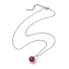 Round Gemstone Pendant Necklaces NJEW-JN04718-01-5