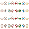 SUNNYCLUE 32Pcs 8 Colors Alloy Rhinestone Pendants ALRI-SC0001-17-1