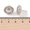 925 Sterling Silver Micro Pave Cubic Zirconia Earring Settings Findings STER-B003-17P-3