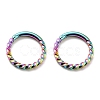 Ion Plating(IP) Twisted Ring Hoop Earrings for Girl Women STAS-K233-02B-MC-1