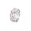 Non-Tarnish 304 Stainless Steel Wave Wrap Open Cuff Ring for Women RJEW-S405-243P-3