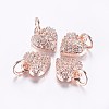 Long-Lasting Plated Brass Micro Pave Cubic Zirconia Charms X-ZIRC-F069-41RG-1