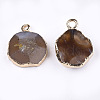 Electroplate Natural Agate Pendants G-T112-18B-2