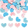 Olycraft 40Pcs 4 Colors Mother's Day Theme Printed Wood Beads WOOD-OC0002-56-1