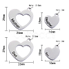 8Pcs 4 Styles Hollow Heart with Word STAS-CJ0001-223-2